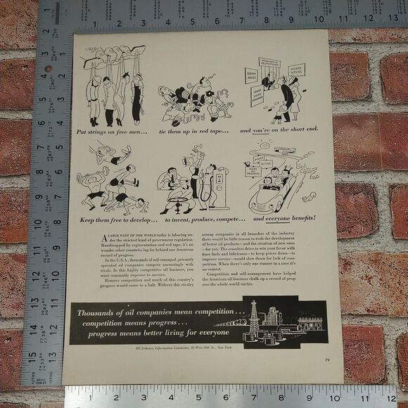 Oil Industry - Competition = Progress = Better Living - 1950 Retro Vtg PRINT AD - Picture 5 of 10
